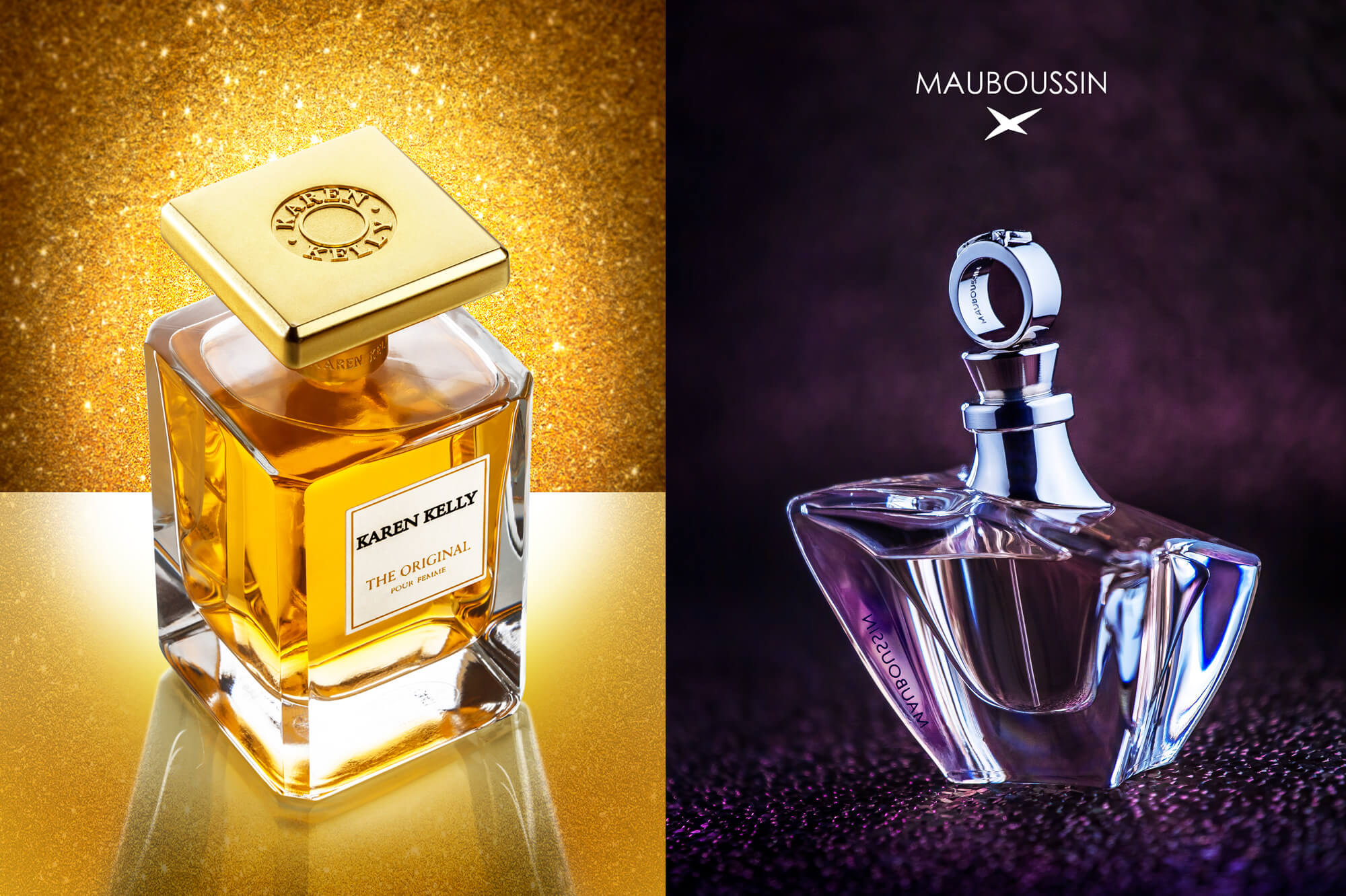 photo de parfums réalisé en studio sur deux thématiques par Antoine Duchene photographe