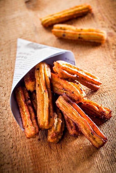 Photographe culinaire antoine duchene photographe de snacking pour des churros salés