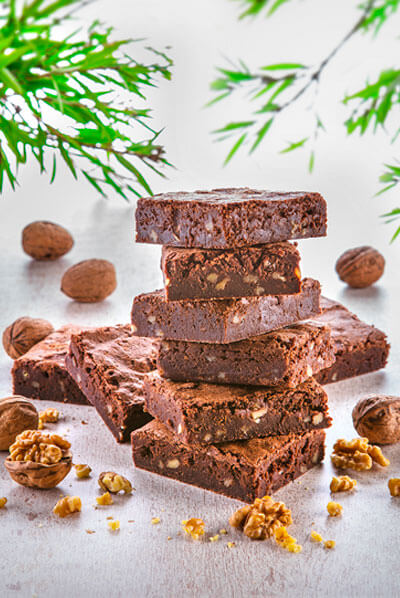 Photographe culinaire antoine duchene photographe pour des pâtisseries Brownies au chocolat