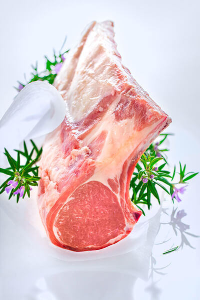 Photographe publicitaire antoine duchene photographe pour la viande, carré d'agneau