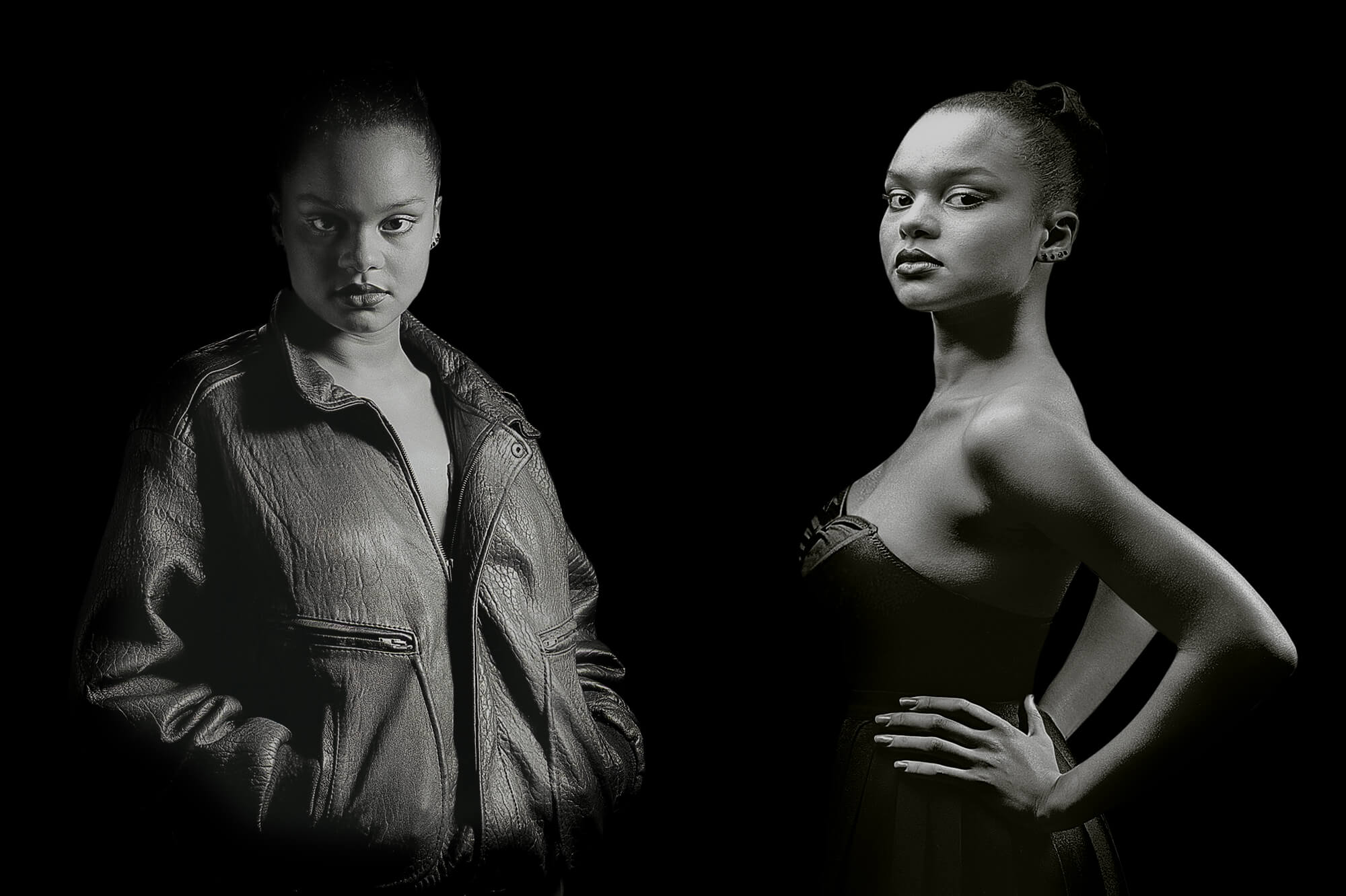 photo en noir et blanc réalisé en studio avec un mannequin par Antoine Duchene photographe