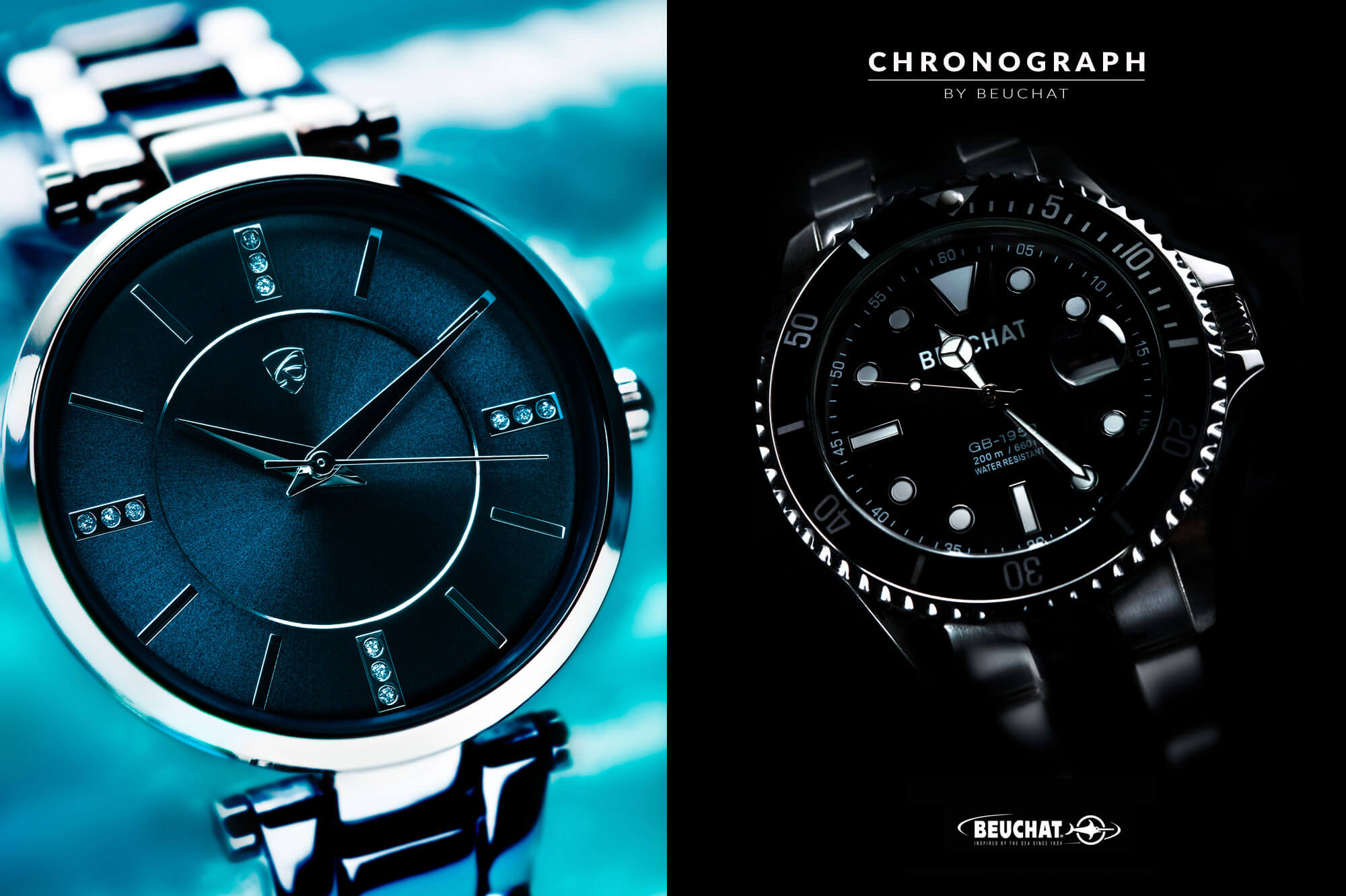 photo sur deux thèmes différents pour des montres par Antoine Duchene photographe