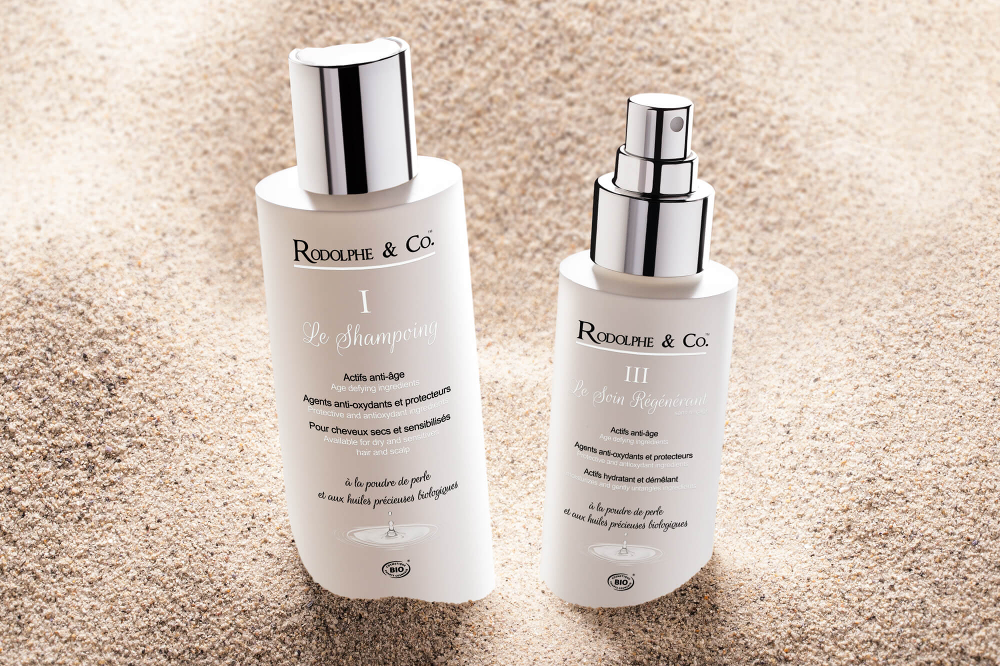 photo d'une série de produits cosmétiques pour Rodolphe & Co par Antoine Duchene photographe